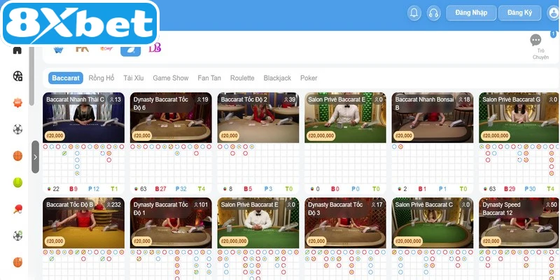 Sảnh game casino tại 8XBET với mục tiêu mang lại trải nghiệm chân thực nhất 