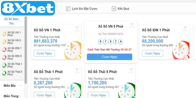 Xổ số nhanh là hình thức có thời gian quay thưởng ngắn